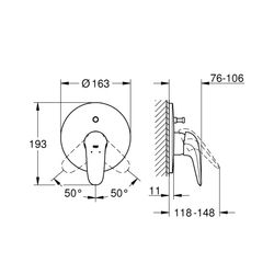 Grohe Eurostyle Einhand-Wannenbatterie mit Umstelleinheit, Messing, Moon White/Chrom, 2... GROHE-29099LS3 4005176365317 (Abb. 1)