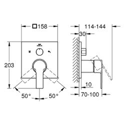 Grohe Allure Einhandbatterie, Fertigmontageset, 3-Wege Umstellung, Satin Graphite, 2917... GROHE-29176MG1 4005176947117 (Abb. 1)