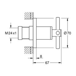 Grohe Atrio Unterputz-Ventil-Oberbau Warm Sunset gebürstet, mit Kreuzgriffen für UP-Ven... GROHE-29396DL0 4005176952456 (Abb. 1)