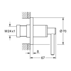 Grohe Atrio Unterputz-Ventil-Oberbau Cool Sunrise gebürstet, mit Hebelgriff für UP-Vent... GROHE-29397GN0 4005176952487 (Abb. 1)
