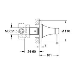 Grohe Grandera 5-Wege Umstellung Chrom Fertigmontageset... GROHE-29419000 4005176757877 (Abb. 1)