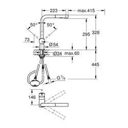 Grohe Minta Einhand-Spültischbatterie, 1-Loch-Montage, L-Auslauf, herausziehbare Dual-S... GROHE-30274A00 4005176488658 (Abb. 1)