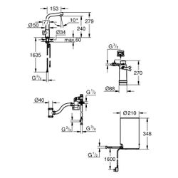 Grohe Armatur und Boiler Grohe Red Mono, Größe M, L-Auslauf, 1-Loch-Montage, Chrom, 303... GROHE-30339001 4005176414183 (Abb. 1)