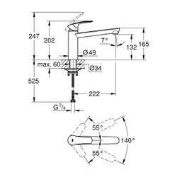 Grohe Eurosmart 1-Loch-Einhand-Spültischbatterie, mittelhoher Auslauf, schwenkbarer Gus... GROHE-30463DC0 4005176635557 (Abb. 1)