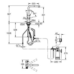 Grohe Blue Pure Minta Starterset, L-Auslauf, herausziehbarer Mousseurauslauf, Filterkop... GROHE-30591000 4005176745034 (Abb. 1)
