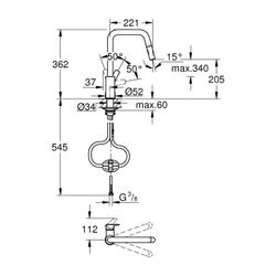 Grohe Eurosmart Einhand-Spültischbatterie, Mattschwarz, hoher schwenkbarer Gussauslauf... GROHE-306192430 4005176783869 (Abb. 1)