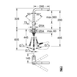 Grohe Minta Einhand-Spültischbatterie, 1-Loch-Montage, L-Auslauf, Niederdruck, herauszi... GROHE-31397000 4005176304743 (Abb. 1)