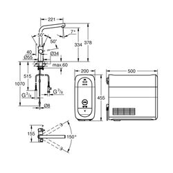 Grohe Blue Home Starter Kit, L-Auslauf, 1-Loch-Montage, Chrom, 31454000... GROHE-31454000  (Abb. 1)