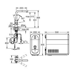Grohe Blue Home Starterset, L-Auslauf, herausziehbarer Mousseurauslauf, Einlochmontage,... GROHE-31539DC0 4005176437021 (Abb. 1)