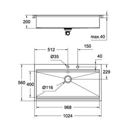 Grohe Edelstahlspüle K800 mit 1 Becken, 1024x560mm, Einbau flächenbündig, Oberfläche Sa... GROHE-31586SD0 4005176473432 (Abb. 1)