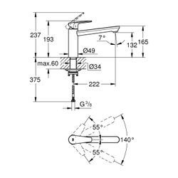 Grohe BauEdge Spültischbatterie Einlochmontage Einhand, mittelhoher Auslauf, Chrom, 316... GROHE-31693000 4005176530371 (Abb. 1)