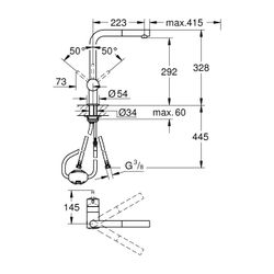 Grohe Minta Einhand-Spültischbatterie, 1-Loch-Montage, L-Auslauf, herausziehbarer Mouss... GROHE-32168000 4005176824425 (Abb. 1)