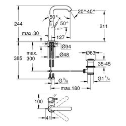 Grohe Essence Einhand-Waschtischbatterie, 1/2", L-Size, Warm Sunset gebürstet, 32628DL1... GROHE-32628DL1 4005176419652 (Abb. 1)