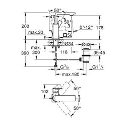 Grohe Allure Einhand-Waschtischbatterie M-Size Warm Sunset, schwenkbarer Auslauf, Zugst... GROHE-32757DA1 4005176499333 (Abb. 1)