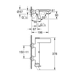 Grohe Allure Einhand-Wannenbatterie, Wandmontage, Chrom, 32826001... GROHE-32826001 4005176507076 (Abb. 1)