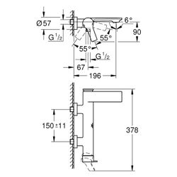 Grohe Allure Einhand-Wannenbatterie 32826_1, Wandmontage, eigensicher, Satin Steel, 328... GROHE-32826MS1 4005176945311 (Abb. 1)