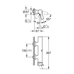 Grohe Allure Einhand-Brausebatterie Hard Graphite gebürstet, Wandmontage... GROHE-32846AL1 4005176506857 (Abb. 1)