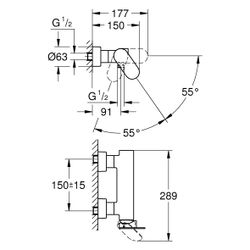 Grohe Plus Einhand-Brausebatterie, Aufputz Wandmontage, breiter Griff, Hard Graphite ge... GROHE-33577AL4 4067393079927 (Abb. 1)