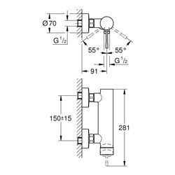 Grohe Essence Einhand-Brausebatterie, Wandmontage, eigensicher Supersteel, 33636DC1... GROHE-33636DC1 4005176371141 (Abb. 1)