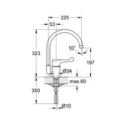 Grohe Eurosmart Care Einhand-Sicherheitsmisch-Grohe Spültischbatterie, 1/2", Chrom, 33912000... GROHE-33912000  (Abb. 1)