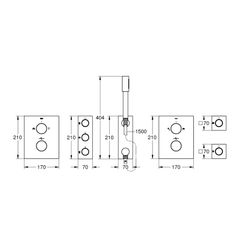 Grohe Grohtherm F Thermostat-Fertigmontageset für Rainshower F-Series 40", vorkonfiguriertes Komplet... GROHE-34634001  (Abb. 1)