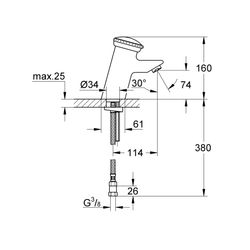 Grohe Contromix Public Selbstschluss-Waschtischbatterie, DN 15, Messing, Chrom, 36109000... GROHE-36109000  (Abb. 1)