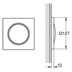Grohe F-digital Deluxe Rainshower Lichtmodul, 127x127mm pro Modul, Satin Steel, 36472MS... GROHE-36472MS0 4005176946486 (Abb. 1)