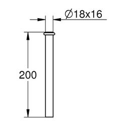 Grohe Spülrohr komplett für Urinal-Spüler, Chrom, 37035000... GROHE-37035000 4005176143731 (Abb. 1)