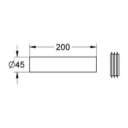 Grohe Verlängerungsset für Wandeinbau-Spülrohr, 200mm, Kunststoff, Chrom, 37489000... GROHE-37489000 4005176167386 (Abb. 1)