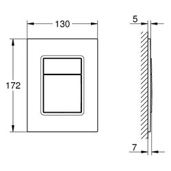 Grohe Skate Cosmopolitan S WC-Betätigung, 130x172mm, für kleinen Revisionsschacht, senk... GROHE-37535A00 4005176431364 (Abb. 1)