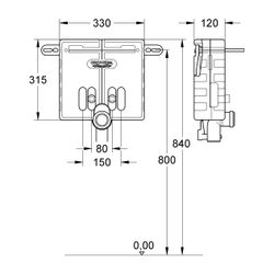 Grohe Uniset Waschtisch-Element für Einlochbatterie ohne Standkonsolen, 37576000... GROHE-37576000 4005176183140 (Abb. 1)