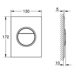Grohe Nova Cosmopolitan S WC-Betätigung, 2-Mengen-Spülung oder Start-Stopp-Betätigung, ... GROHE-37601GL0 4005176524271 (Abb. 1)