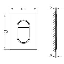 Grohe Arena Cosmopolitan S WC-Betätigung, 2-Mengen-Spülung oder Start-Stopp-Betätigung,... GROHE-37624P00 4005176416101 (Abb. 1)