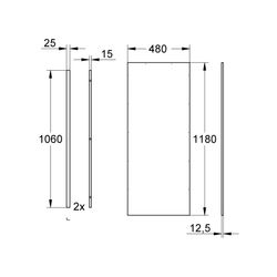 Grohe Rapid SL Verkleidung, 1,13m Bauhöhe, für Bidet, Urinal oder Elementzwischenräume, ohne Ausschn... GROHE-38630001  (Abb. 1)