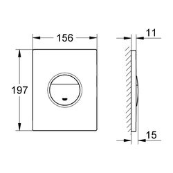 Grohe Cosmopolitan Nova WC-Betätigung, Drückerplatte, Phantom Black, senkrechte und waa... GROHE-38765KF0 4005176951978 (Abb. 1)