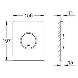 Grohe Nova Cosmopolitan WC-Betätigung, senkrechte und waagerechte Montage, Satin Steel,... GROHE-38765MS0 4005176946080 (Abb. 1)