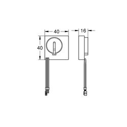 Grohe Funk-Wand-Sender für Funk-Elektronik 39141000, 38759SD0 und 38778000, Frequenz 868,4 MHz, 3914... GROHE-39142000  (Abb. 1)