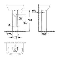 Grohe Standsäule Bau Keramik Alpinweiß, 39425000... GROHE-39425000 4005176406225 (Abb. 1)