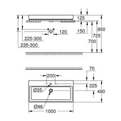 Grohe Cube Keramik Aufsatzwaschtisch 1000mm, PureGuard, Alpinweiß, 3947500H... GROHE-3947500H 4005176442599 (Abb. 1)