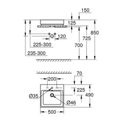 Grohe Cube Keramik Aufsatzwaschtisch 500mm, PureGuard, Alpinweiß, 3947800H... GROHE-3947800H 4005176442629 (Abb. 1)