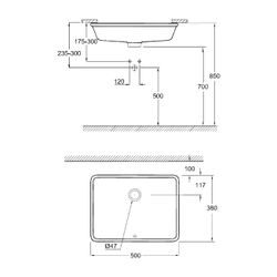 Grohe Cube Keramik Unterbauwaschtisch, 492x370mm, PureGuard Hygieneoberfläche, Sanitärk... GROHE-3948000H 4005176442643 (Abb. 1)
