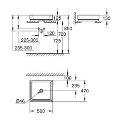 Grohe Aufsatzschale Cube Keramik Aufsatz, 500x130x470mm, PureGuard, Alpinweiß, 3948100H... GROHE-3948100H 4005176442650 (Abb. 1)
