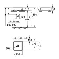 Grohe Aufsatzschale Cube Keramik Aufsatz, 410x130x410mm, PureGuard, Alpinweiß, 3948200H... GROHE-3948200H 4005176442667 (Abb. 1)