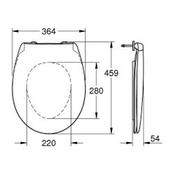 Grohe WC-Sitz Bau Keramik Soft close, mit Deckel, Duroplast, werkzeuglos abnehmbar, Alp... GROHE-39493000 4005176450020 (Abb. 1)