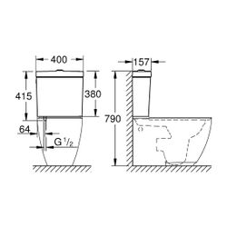 Grohe Essence Aufsatzspülkasten Keramik Anschluss von unten Alpinweiß, 39579000... GROHE-39579000 4005176485152 (Abb. 1)