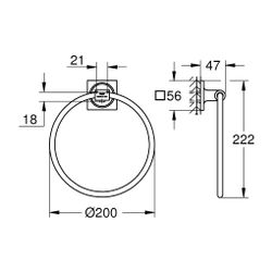Grohe Allure Handtuchring Cool Sunrise, 40339GL1... GROHE-40339GL1 4005176531057 (Abb. 1)
