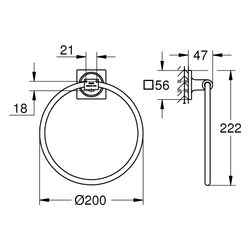 Grohe Allure Handtuchring, Satin Graphite, 40339MG1... GROHE-40339MG1 4005176946899 (Abb. 1)
