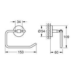 Grohe Bau Cosmopolitan WC-Papierhalter, Toilettenpapierhalter ohne Deckel, Chrom, 40457... GROHE-40457001 4005176327865 (Abb. 1)