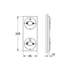 Grohe Abdeckplatte für Digitalen Controller und Digitale Umstellung, Chrom, 40548000... GROHE-40548000  (Abb. 1)