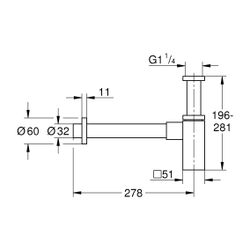 Grohe Geruchsverschluss eckig für Waschtisch, 1 1/4", Hard Graphite gebürstet, 40564AL0... GROHE-40564AL0 4005176491788 (Abb. 1)